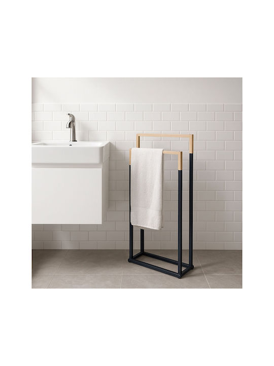 Relaxdays 86x44cm Schwarzer Badezimmerhaken & -halter