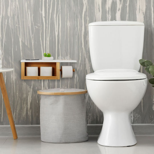 Relaxdays Badezimmerboxen und -körbe Bambus Papierhalter Braune