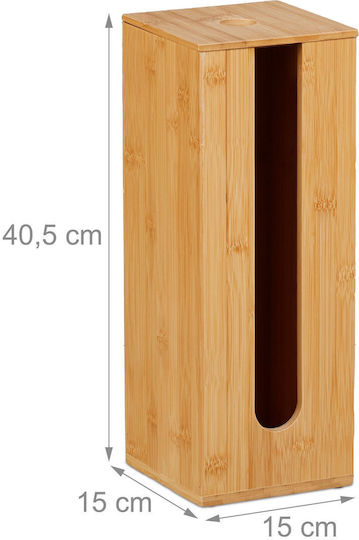 Relaxdays Bamboo Brown Paper Holder 4052025506100
