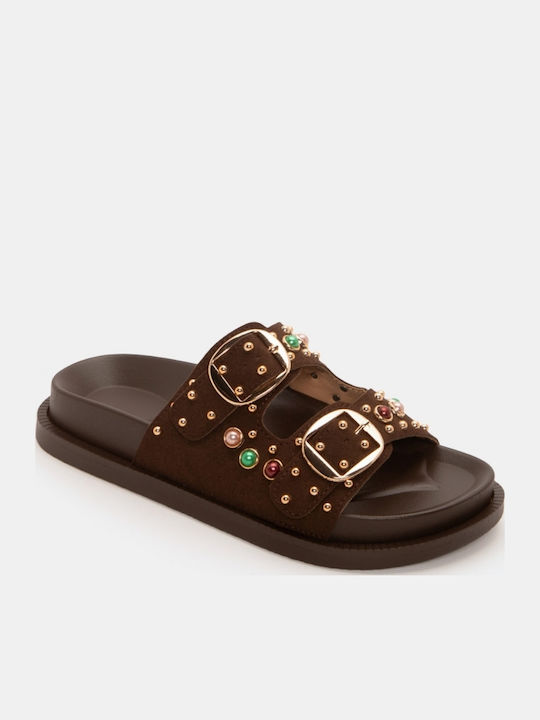 Sandale Casual Damă Flatforme Maro