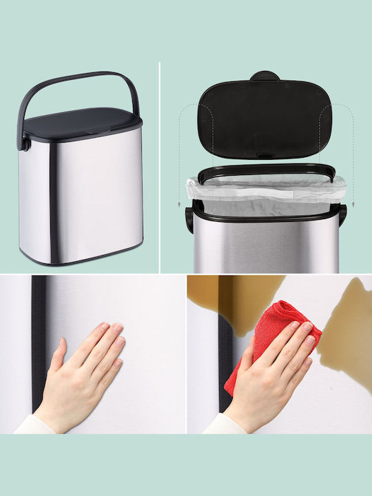 Relaxdays Coș De Baie Inox 5l Gri