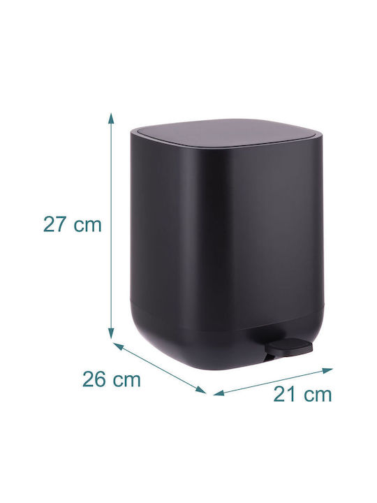 Relaxdays Plastic Bathroom Bin 9l Black