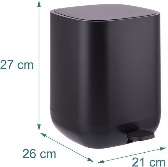 Relaxdays Plastic Bathroom Bin 9l Black