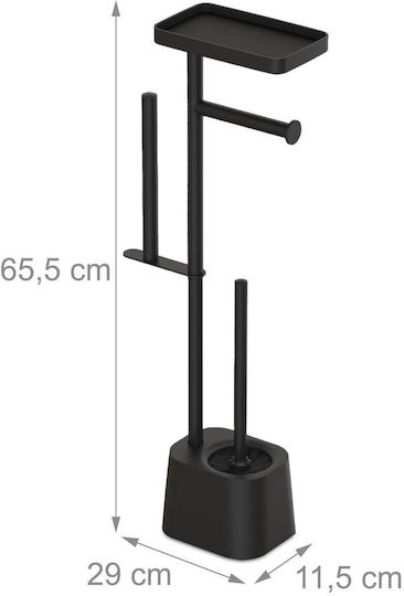 Relaxdays Metal Toilet Brush Black