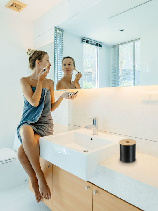 Relaxdays Bamboo Καλαθάκι Μπάνιου 2lt Μαύρο
