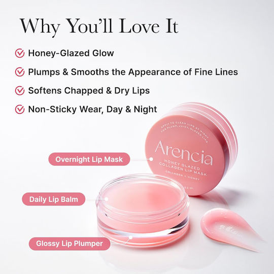 Arencia Μάσκα Χειλιών Honey Glazed 15gr