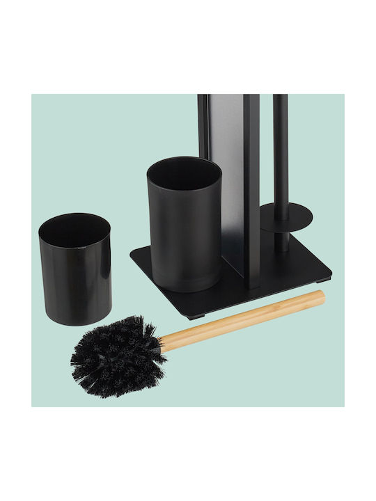 Relaxdays LuxeBath Badezimmerzubehör-Set Metall Schwarz
