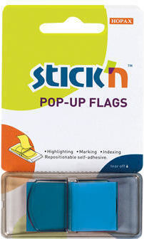Hopax Film Autocolant Index 45 X 25mm Set 50 Foi Dispenser Stick'n Pop-up Albastru