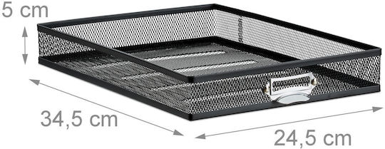 Relaxdays Dokumentenorganizer 10 Fächer Stahl Schwarz 55x27,5x35,5cm