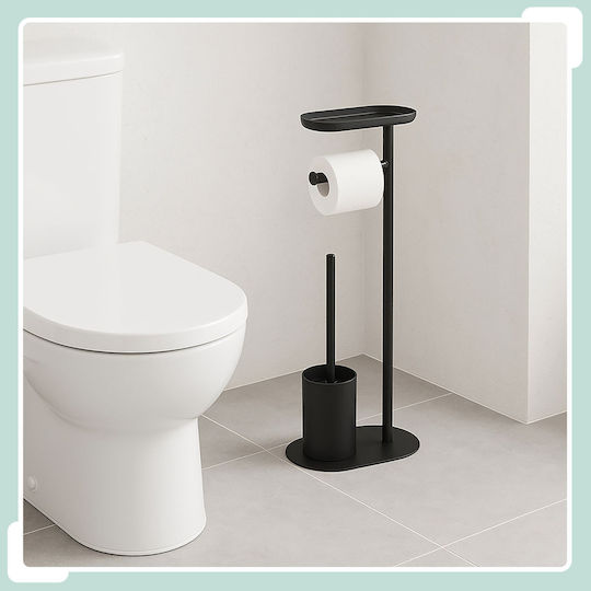 Relaxdays Set Accesorii Baie Metalic Negru