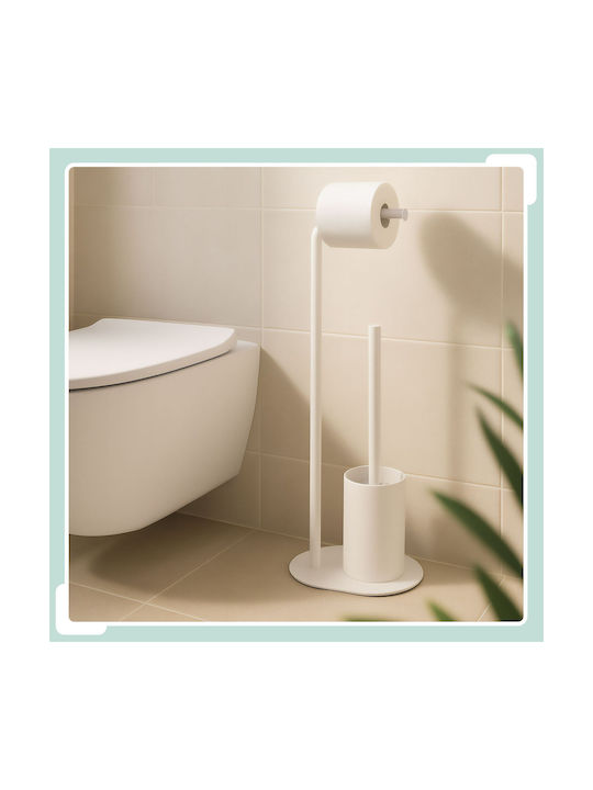 Relaxdays Set Accesorii Baie Metalic Alb