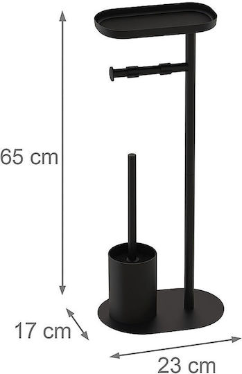 Relaxdays Set Accesorii Baie Metalic Negru