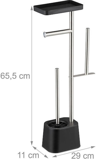 Relaxdays Set Accesorii Baie Inox Negru