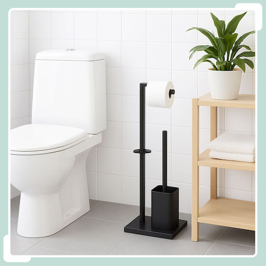 Relaxdays Set Accesorii Baie Metalic Negru