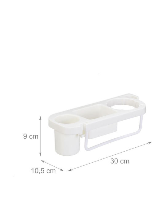 Relaxdays Raft De Baie Montat Pe Perete Plastic 30x10.5x9cm Albă