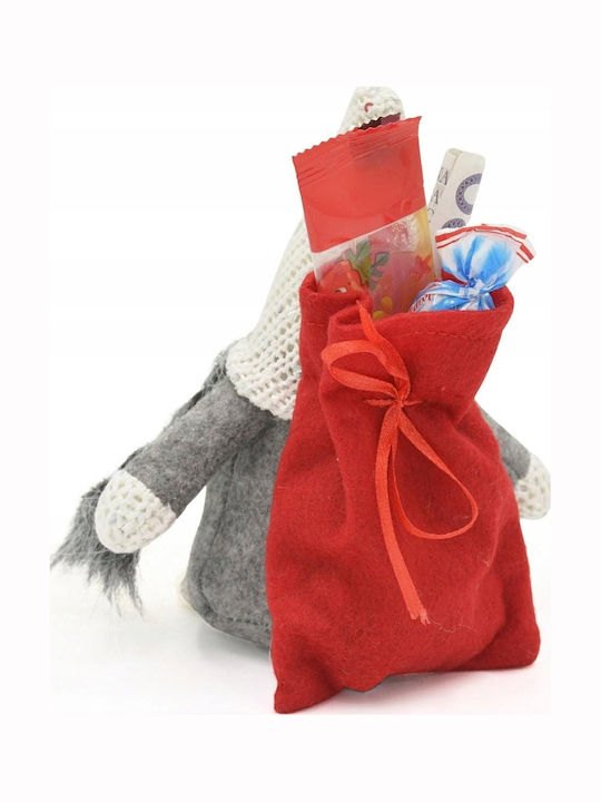 Decorative Gray Plastic Christmas Santa 15x10x9cm