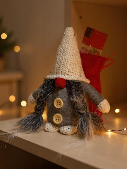 Decorative Gray Plastic Christmas Santa 15x10x9cm