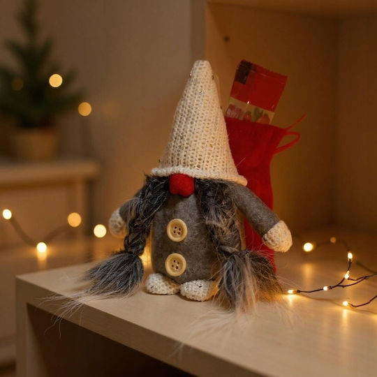 Decorative Gray Plastic Christmas Santa 15x10x9cm
