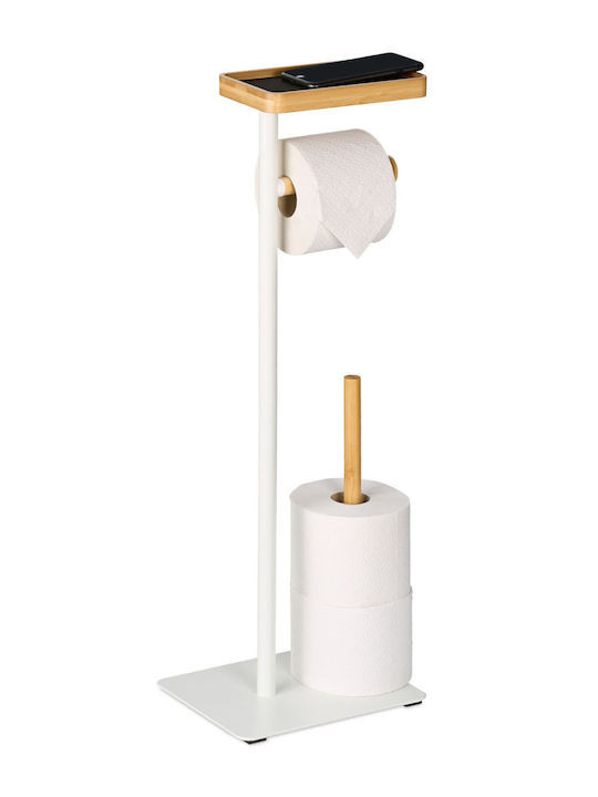 Relaxdays Metal Bathroom Bin White