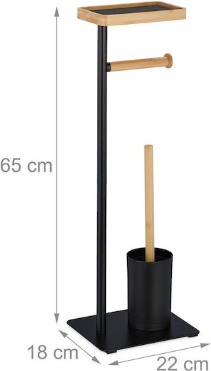 Relaxdays Bamboo Πιγκάλ Μπάνιου Μαύρο