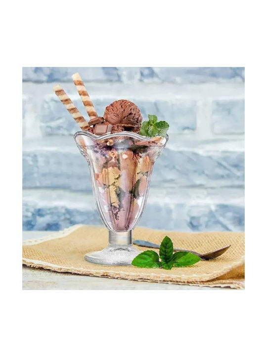 Boluri De Servire Înghețată Rotund Din Sticlă Transparent Cu Diametrul 10 Cm 6 Bucăți