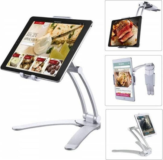 Suport Tablet de Birou până la 10.5" în Culoare Argintie