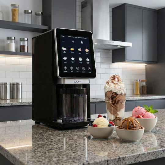 Izzy Italian Gelato Παγωτομηχανή 3x650ml Μαύρη
