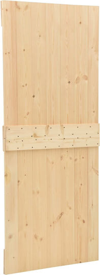Ușă Glisantă Negru Natural 80 X 210 Cm Lemn Masiv de Pin 3444855 Maro