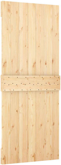 Schiebetür Natürliches Weiß 80 x 210 cm Massivholz Kiefer 3445081 Braun