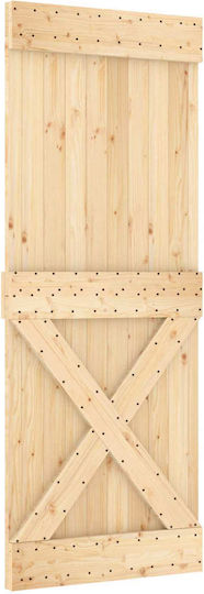 Συρόμενη Πόρτα Φυσικό Λευκό 80 X 210 Cm 3445146 Καφέ