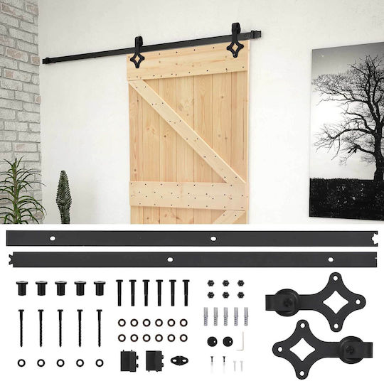 Schiebetür Natürliches Schwarz 90 x 210 cm Massivholz Kiefer 3444859 Braun