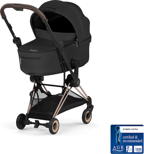 Cybex Coya Comfort Ρυθμιζόμενο Καρότσι 2 σε 1 Kατάλληλο για Nεογέννητο Sepia Black / Rosegold Frame 9.8kg