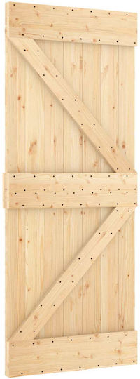 Ușă Glisantă Natural Alb 90 X 210 Cm Lemn Masiv De Pin 3444949 Maro