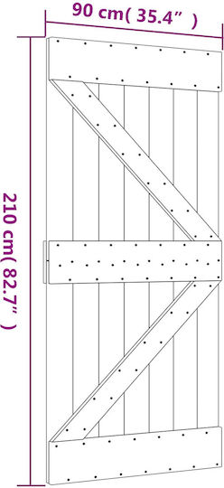Ușă Glisantă Natural Alb 90 X 210 Cm Lemn Masiv De Pin 3444949 Maro