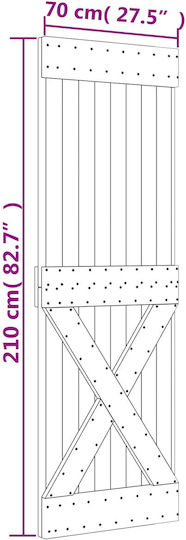 Schiebetür Natürliches Weiß 70 x 210 cm 3445091 Braun