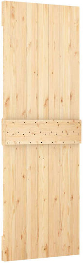 Schiebetür Natürliches Weiß 80 x 210 cm Massivholz Kiefer 3444948 Braun