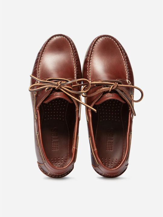 Phenis Δερμάτινα Ανδρικά Boat Shoes σε Ταμπά Χρώμα