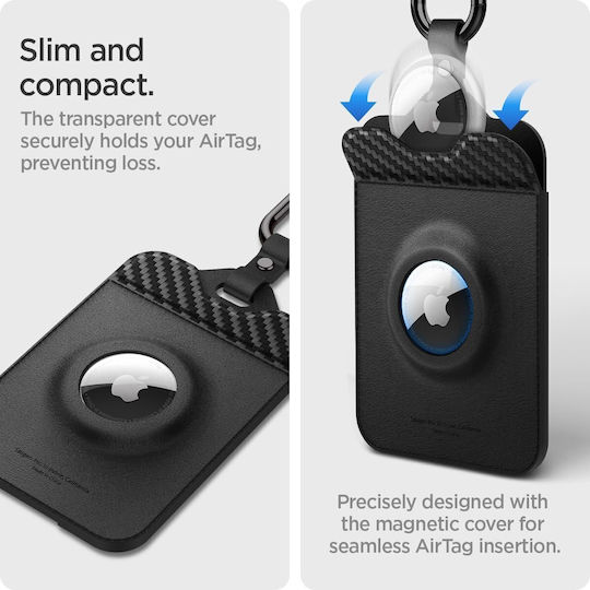 Car Key Case Tesla Spigen to244 Air Fit Card Holder Airtag Slot 2 1 2 Pieces Black Acp08793