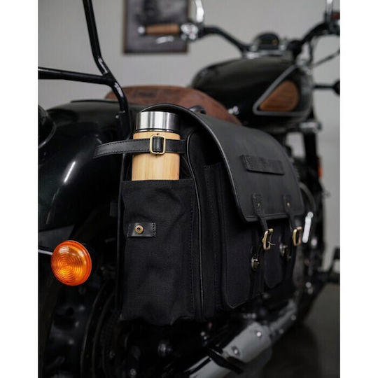 Leather Side Cases Set Expedition Black Trip Machine