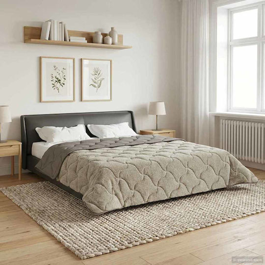 vidaXL Παπλωματοθήκη Διπλή 200x220 Ανοιχτό Γκρι
