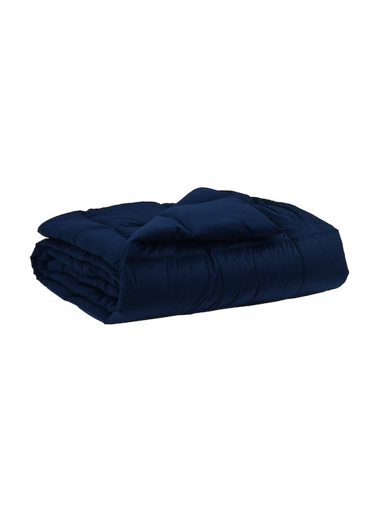 vidaXL Single Duvet Cover Set 155x200cm With Pillowcase Dark Blue