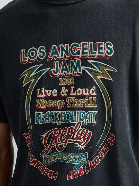 Replay T-shirt Μαύρο