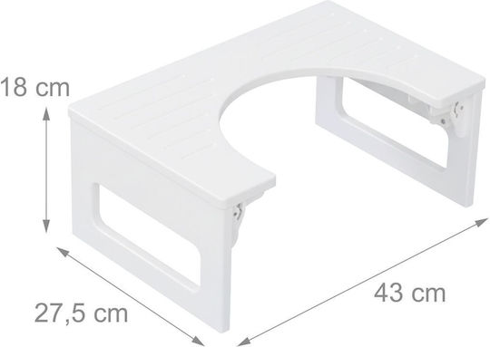 Scaun De Toaletă Relaxdays 43 X 27,5 X 18 Cm Pliabil Bambus Alb