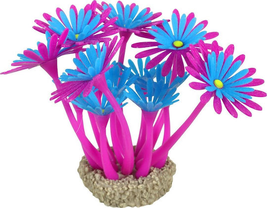Zolux Aquariendekoration Blumen 3 Lila Blau Fluoreszierend