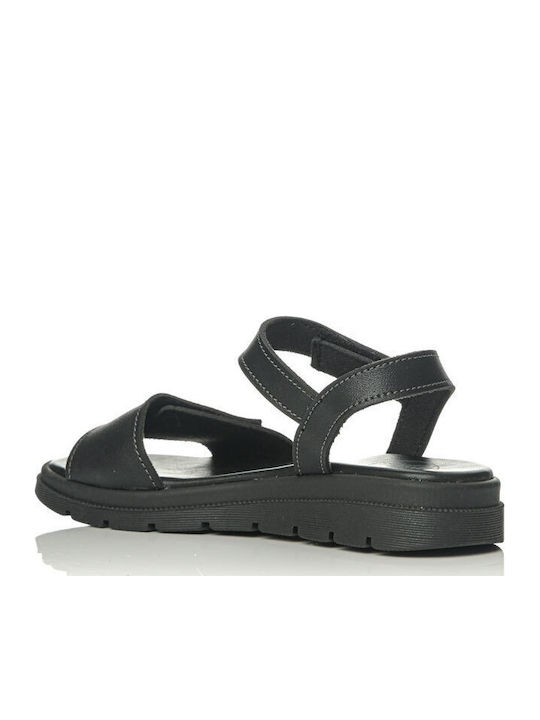 Damen Anatomische Flache Sandalen Schwarz
