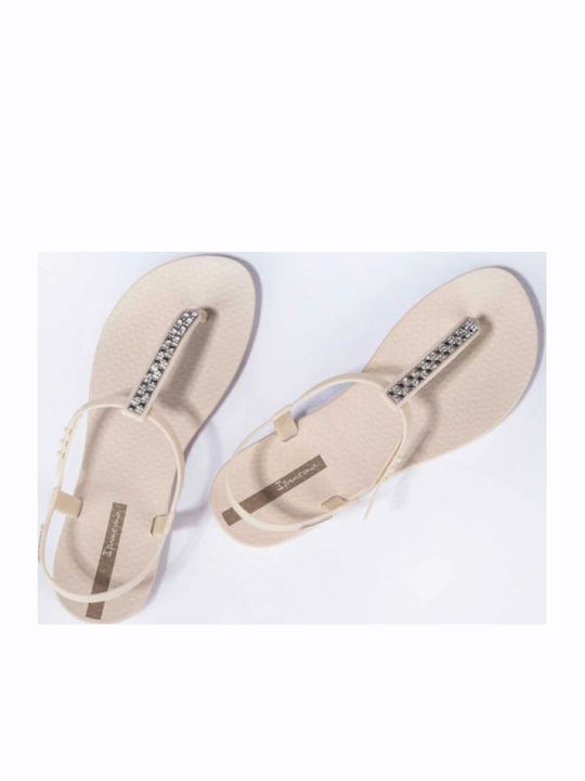 Damen Flache Sandalen Beige
