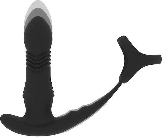 Vibration Penisinringe aus Silikon mit Prostata-Massagegerät Tri O Schwarz
