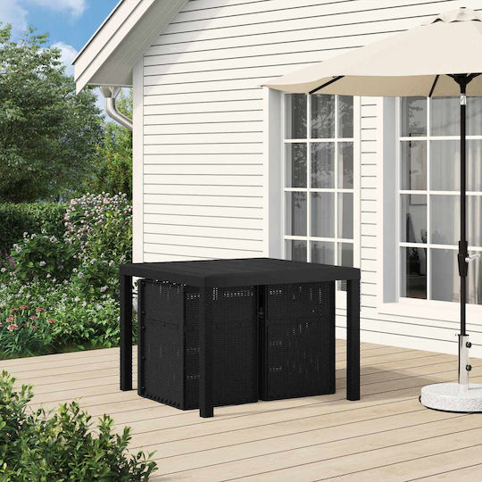 Scaun De Exterior Din Polipropilenă Antracit Cu Pernă 2 Bucăți 53x47x88.5 Cm