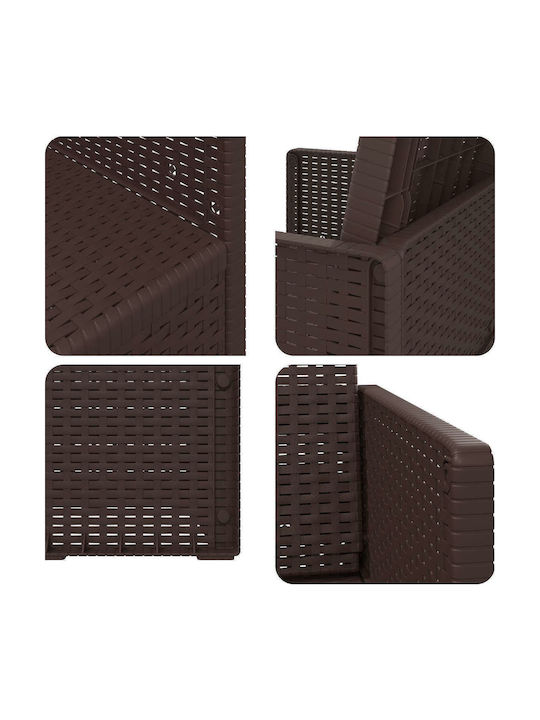 Scaun De Exterior Din Polipropilenă Maro Cu Pernă 2 Bucăți 53x47x88.5 Cm