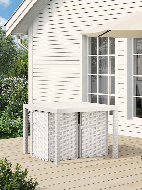 Outdoor Chair Polypropylene White with Cushion 2 Pieces 53x47x88.5 cm